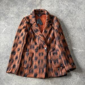 New Anthropologie Keris Knit Blazer Jacket Womens S Brown Orange Current Air